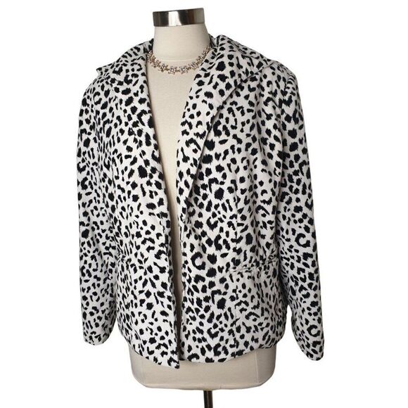 Neiman Marcus Women's XL Blazer Leopard Print Open Front XL - Picture 6 of 6